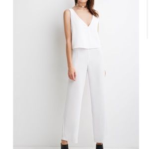 Layered White Jumpsuit
